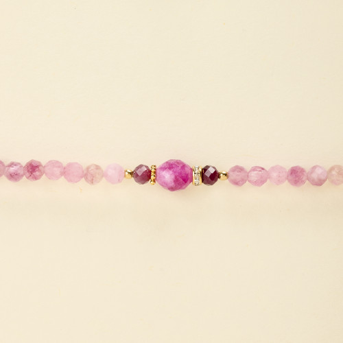 Bracelet Bell tourmaline rose