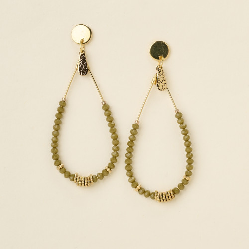 Boucle d'oreilles Bory kaki