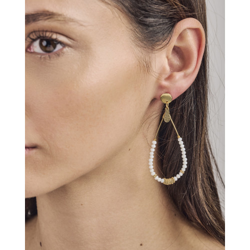 Boucle d'oreilles Tila blanc