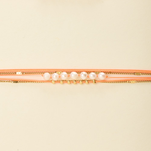 Bracelet doré Finn fluo orange