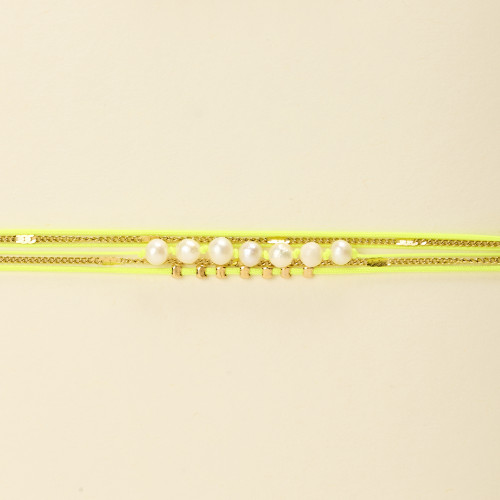 Bracelet doré Finn fluo jaune