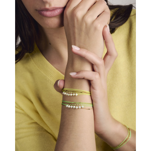 Bracelet doré Finn fluo vert