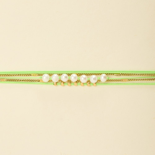 Bracelet doré Finn fluo vert