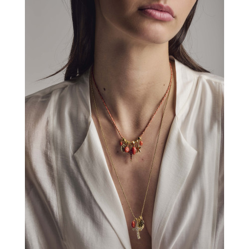 Collier Rafa corail croix...