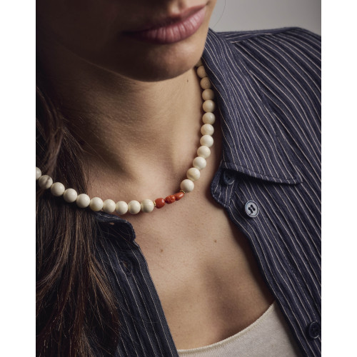 Collier Rina corail jaspe...