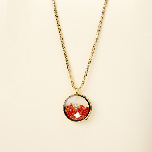 Collier Riad corail loquet...