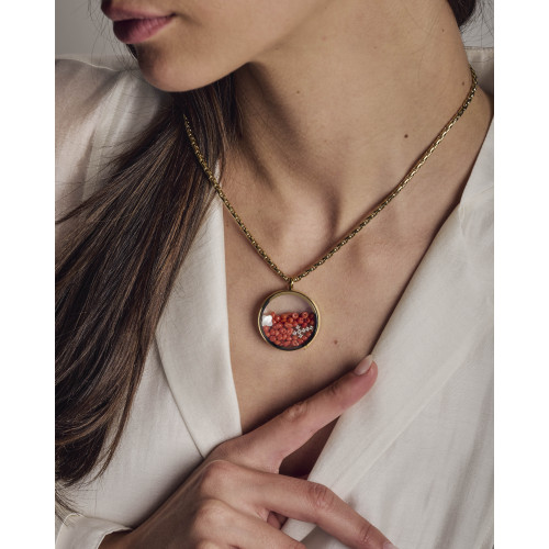 Collier Riad corail loquet...