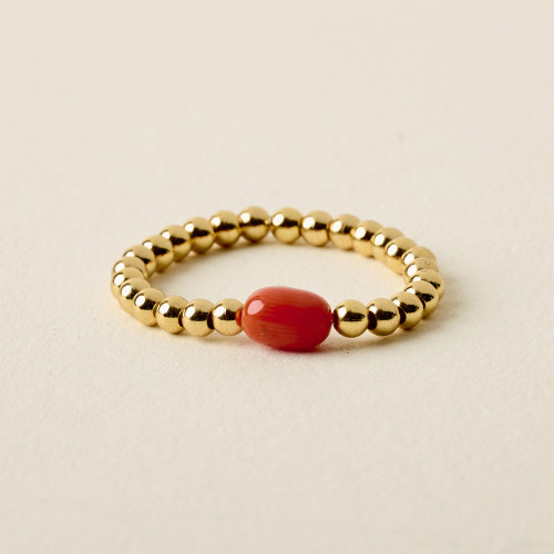 Bague Roxa corail en acier...