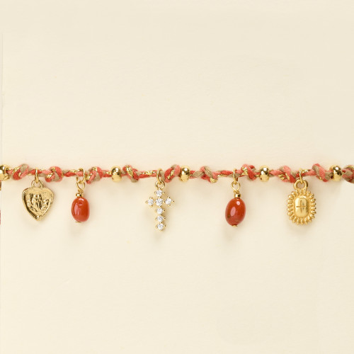 Bracelet Rafa corail croix...