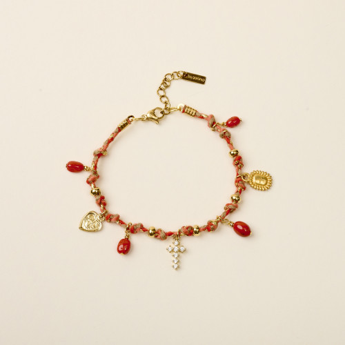 Bracelet Rafa corail croix...