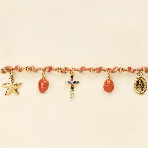 Bracelet Rafa corail croix...