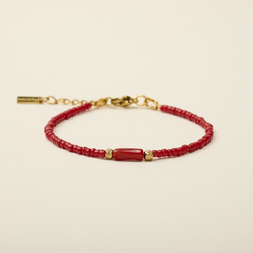Bracelet doré Roxa corail tube