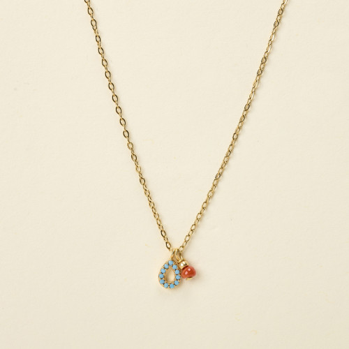 Collier Rani corail goutte...