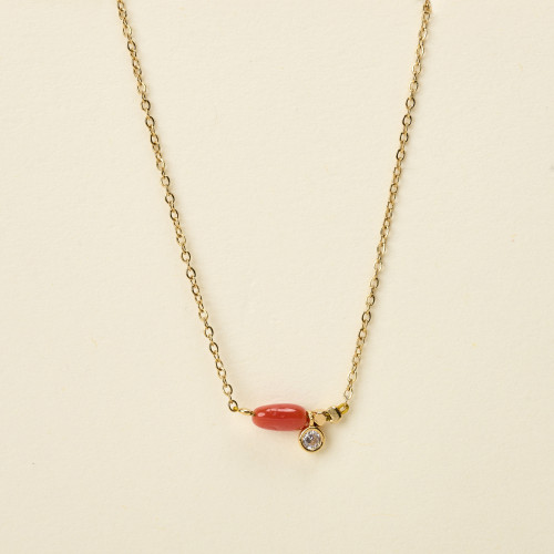 Collier Riva corail 1 perle...