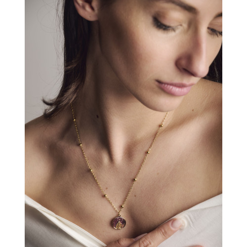 Collier Liam rose foncé