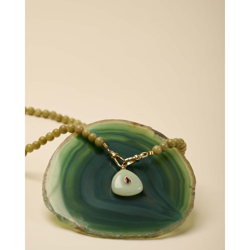 Collier Alba agate verte...