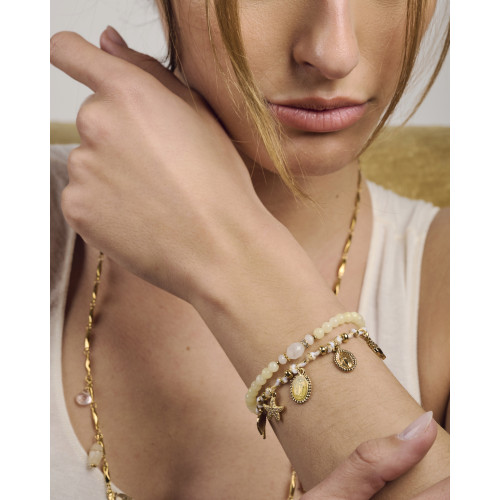 Bracelet Izac blanc et jaune