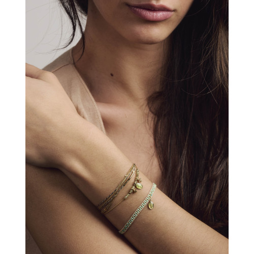 Bracelet Lara grenat vert