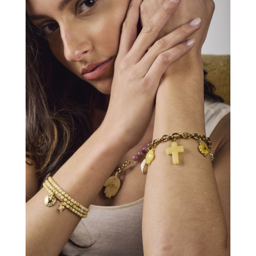 Bracelet Javi jaune et blanc