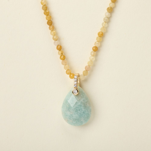 Collier Amie agate jaune