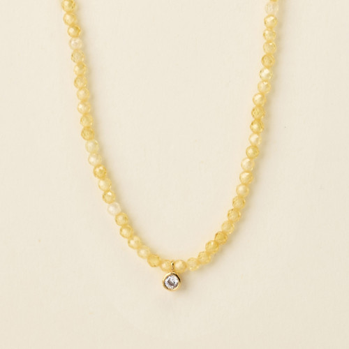 Collier Bina zircon jaune