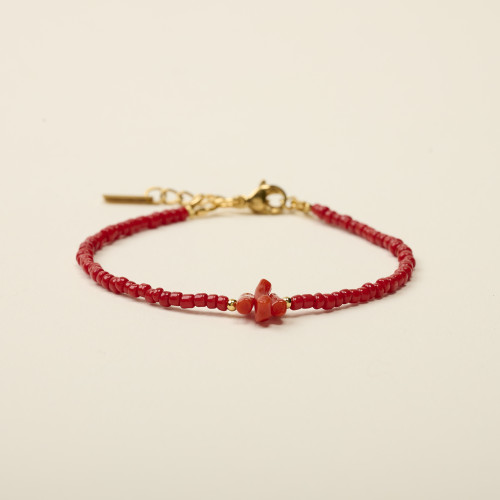 Bracelet doré Roxa tout corail